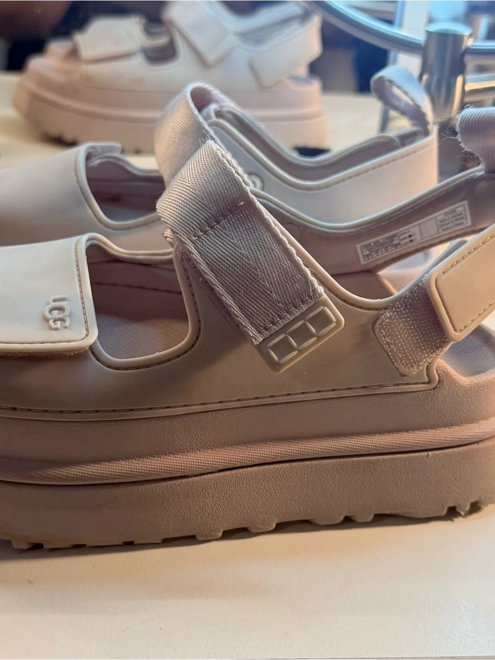 UGG Cream Platform Hook-and-Loop Sandal